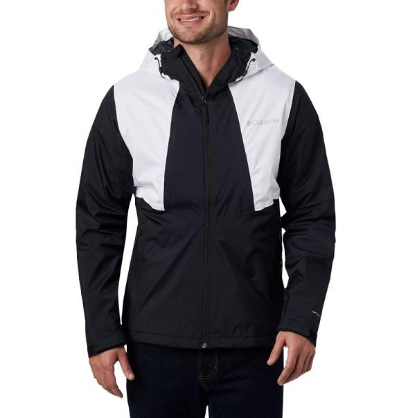 Columbia Inner Limits Rain Jacket Black White For Men's NZ74918 New Zealand